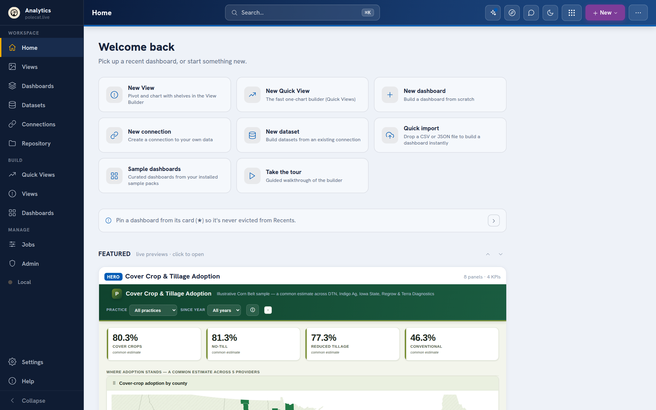 The app chrome in the Classic Blue palette, light mode